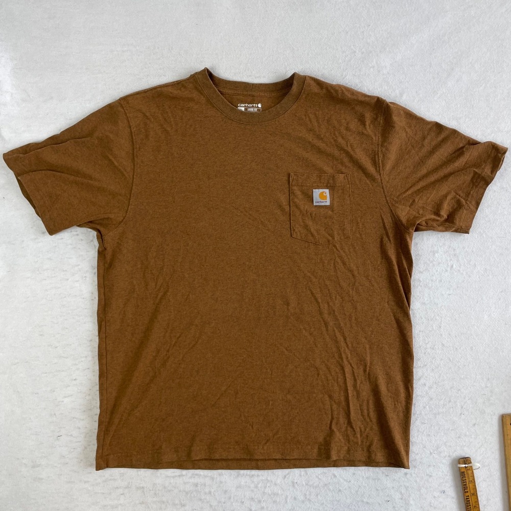 Carhartt Pocket T-Shirt Mens XL Brown Loose Fit K87 Short Sleeve Heathered